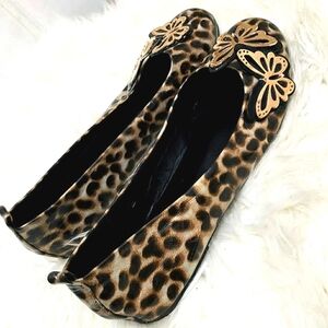 Extreme Leopard Patent Butterfly Signature GoldLogo Ballet Flats Women's Size9🌴